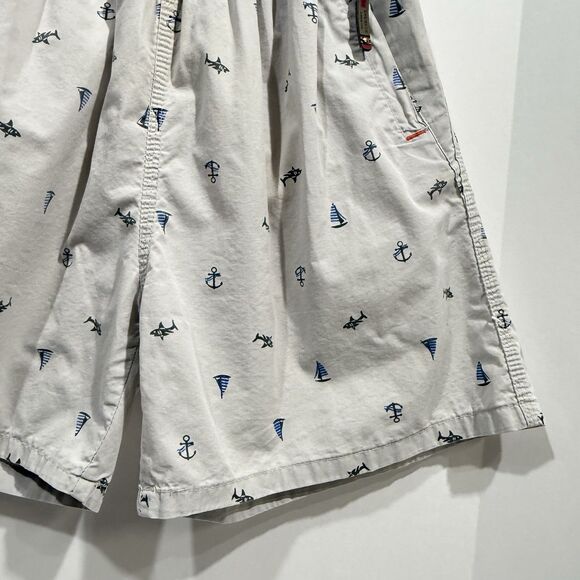 Nautical Cotton Shorts with Elastic Waist and Zipper Pockets Small - Picture 7 of 16